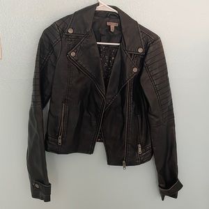 Charcoal leather jacket